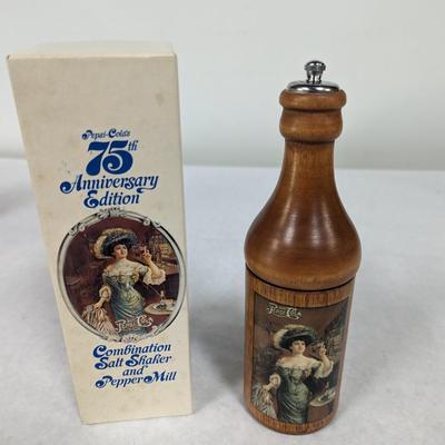 Pepsi Cola 75th Anniversary Edition Combination Salt Shaker & Pepper Mill