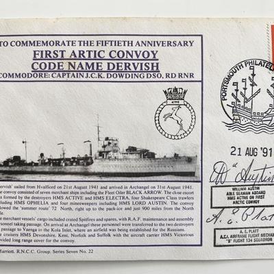 WWII 50th Anniversary First Arctic Convoy Dervish Commemorative Signed First Day Cover