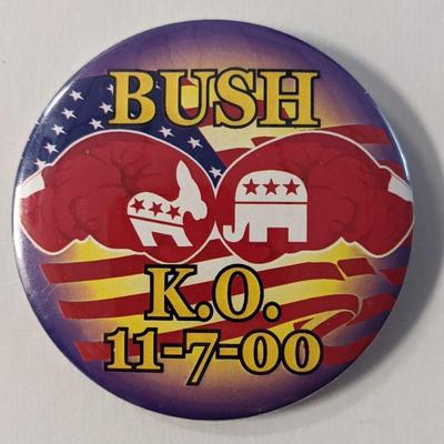 George W. Bush KO 11-7-2000 vintage Pin 