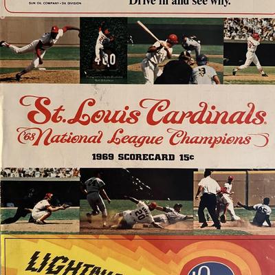 St Louis Cardinals 1969 scorecard. 8x11 inches