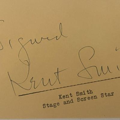 Actor Kent Smith Signature.