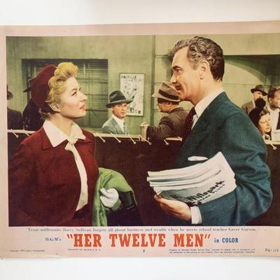 Her Twelve Men original 1954 vintage lobby card 