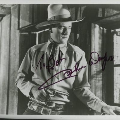 John Wayne signed movie photo