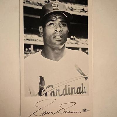 Byron Browne facsimile signed photo. 3x5 inches