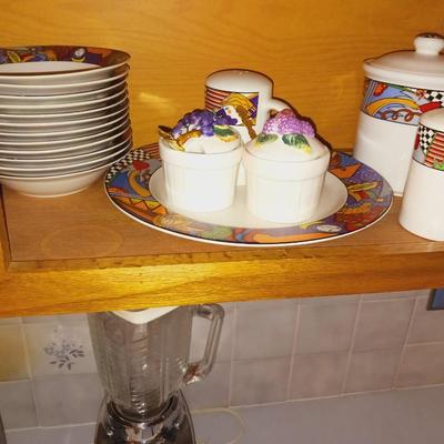 12 PLACE SETTING OF STONEWARE DINNERWARE WITH EXTRAS