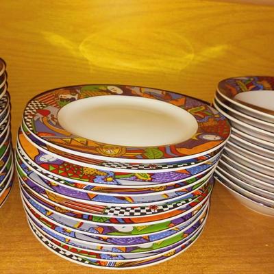 12 PLACE SETTING OF STONEWARE DINNERWARE WITH EXTRAS