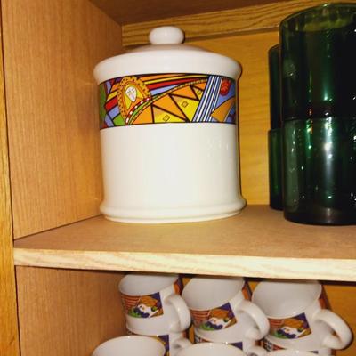 12 PLACE SETTING OF STONEWARE DINNERWARE WITH EXTRAS