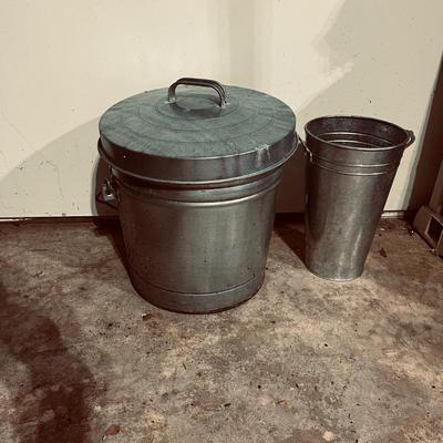 Galvanized Washtub, Lidded Can & French Bucket (G-MG)