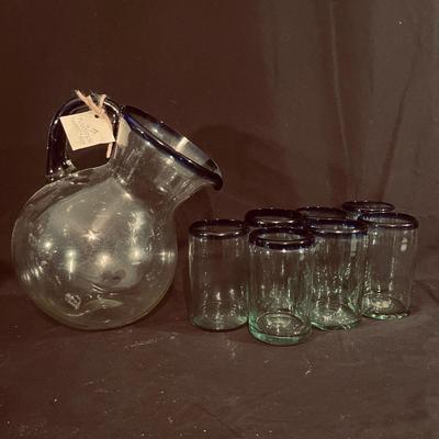 Hand Blown Glass Pitchers & Glasses (K-MG)