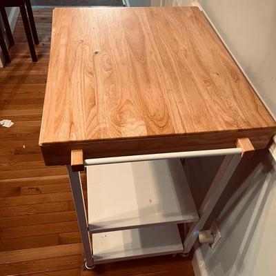 Butcher Block Top Rolling & Folding Cart (K-MG)
