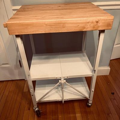 Butcher Block Top Rolling & Folding Cart (K-MG)