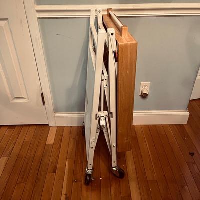 Butcher Block Top Rolling & Folding Cart (K-MG)