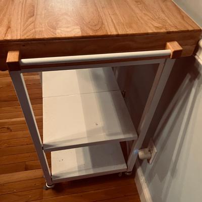 Butcher Block Top Rolling & Folding Cart (K-MG)