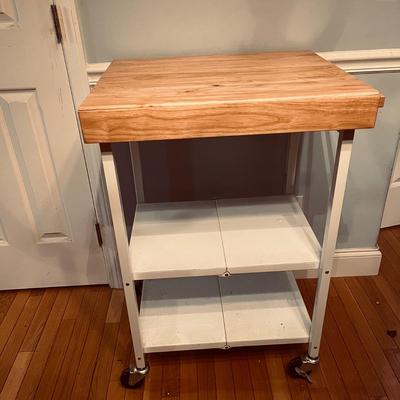 Butcher Block Top Rolling & Folding Cart (K-MG)