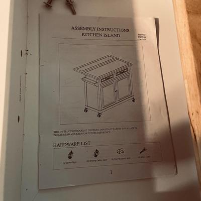 Rolling Kitchen Cart With Drop Leaf Top & Wooden Stool (K-MG)