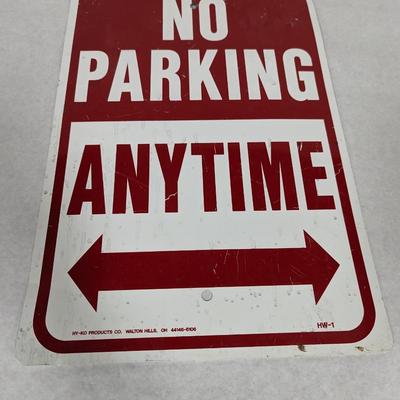 Metal No Parking Anytime Sign