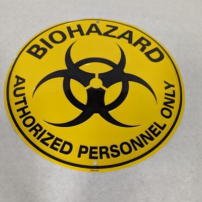 Metal Biohazard Sign
