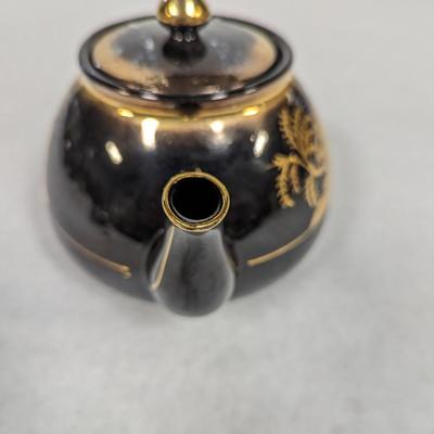 Vintage Black & Gold Teapot