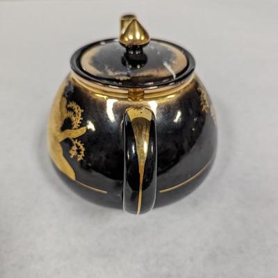 Vintage Black & Gold Teapot