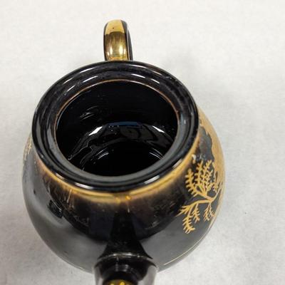 Vintage Black & Gold Teapot