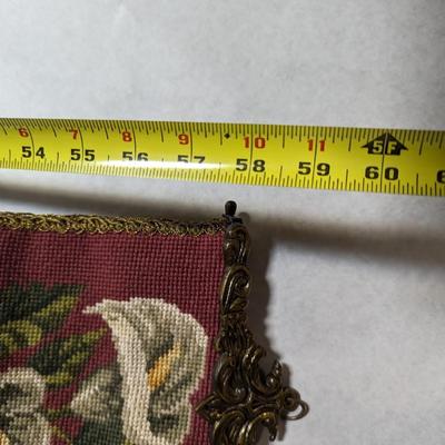 Needlepoint & Petit Point Lillie's with Burgundy Velvet Back Bell Pull