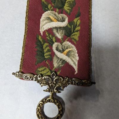 Needlepoint & Petit Point Lillie's with Burgundy Velvet Back Bell Pull