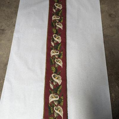 Needlepoint & Petit Point Lillie's with Burgundy Velvet Back Bell Pull