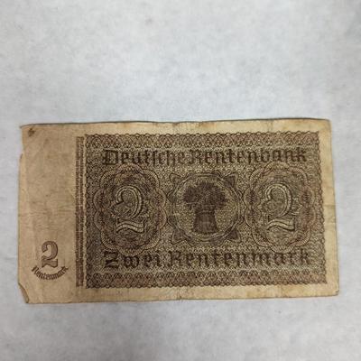 1923 Pre-WWII German 1 and 2 Mark Banknotes