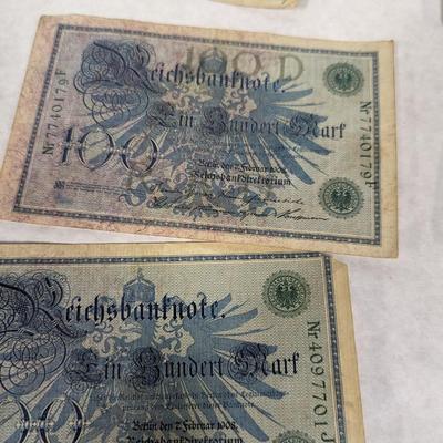 1908 Pre-WWI German 100 Mark Banknotes