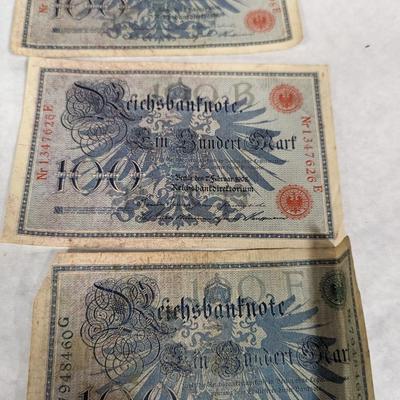 1908 Pre-WWI German 100 Mark Banknotes