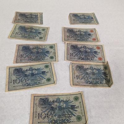 1908 Pre-WWI German 100 Mark Banknotes