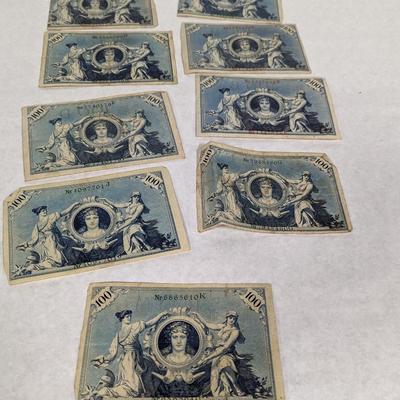 1908 Pre-WWI German 100 Mark Banknotes