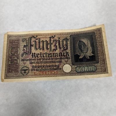 Circa 1940 WWII Germany/Occupied Territories 50 Reichsmark Note