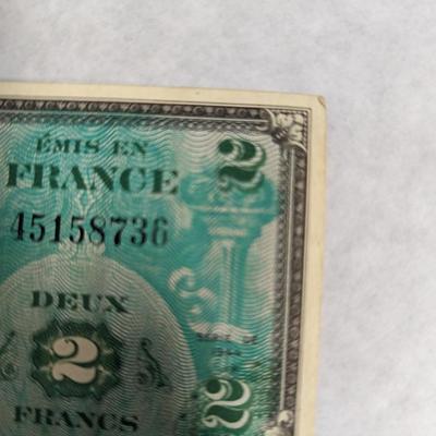 1944 WWII Era France Banknotes Francs 2 - 5 - 10