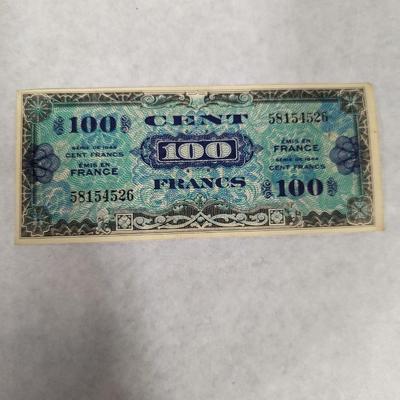 Banknote France 100 1944