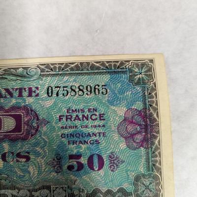 Banknote France 50 1944