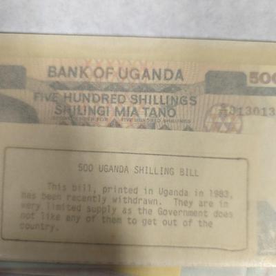 Foreign Banknotes includes WWII Japanese and Philippine Occupation Currency and 1983 Ugandan Shilling Lot V