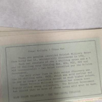 Foreign Banknotes Includes Rare WWII Japanese and Great Britain Currency Lot T