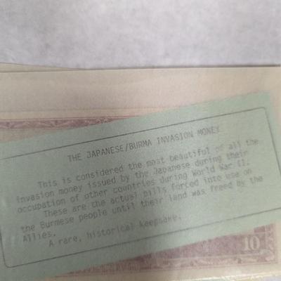 Foreign Banknotes Includes Rare WWII Japanese and Great Britain Currency Lot T