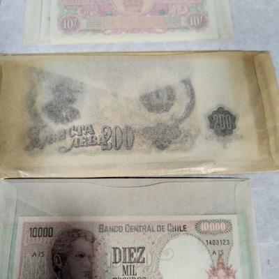 Foreign Banknotes Japanese/Burma Chile Bulgaria Laos Great Britain Indonesia Lot S