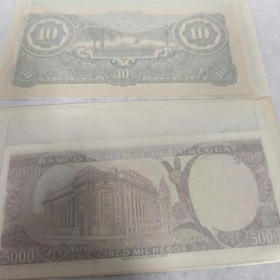 Foreign Banknotes Japanese/Philippine Paraguay Uruguay Indonesia Lot R