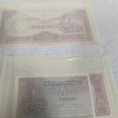 Foreign Currency Japanese/Burma Indonesia Paraguay St. Helena Laos Chile Lot Q