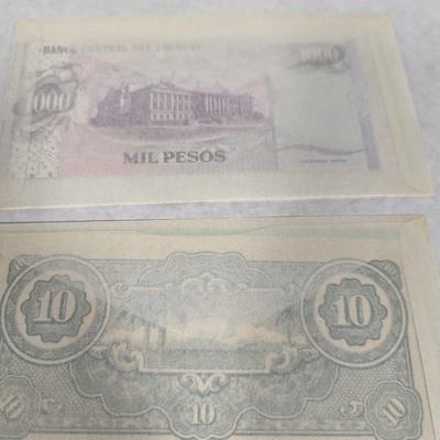 Foreign Currency Bulgaria Laos Japanese Uruguay Great Britain Lot P