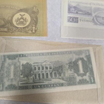 Foreign Banknotes Paraguay Biafra Laos St. Helena Bulgaria Lot O
