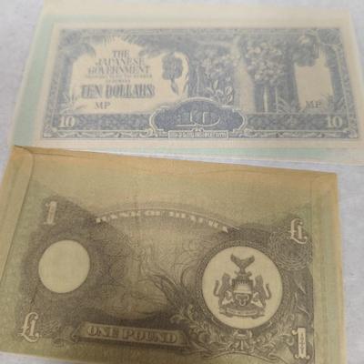 Foreign Banknotes Bulgarian Biafra Japanese Paraguay Lot N