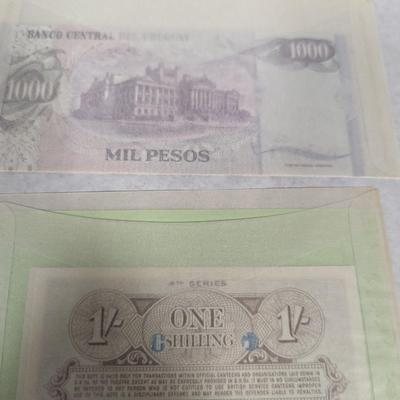 Foreign Banknotes Japanese/Burma Great Britain St Helena Uruguay Biafra Paraguay Laos Lot M