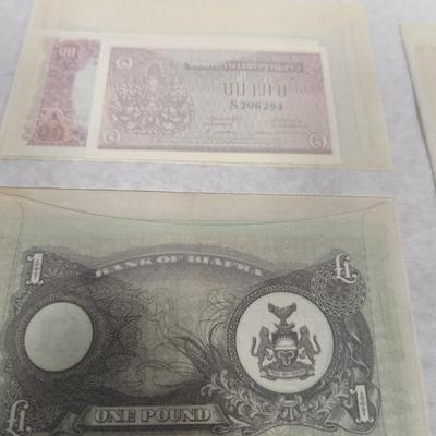 Foreign Banknotes Japanese/Burma Great Britain St Helena Uruguay Biafra Paraguay Laos Lot M