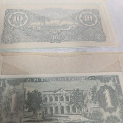 Foreign Banknotes Japanese/Burma Great Britain St Helena Uruguay Biafra Paraguay Laos Lot M