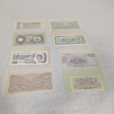 Foreign Banknotes Japanese/Burma Great Britain St Helena Uruguay Biafra Paraguay Laos Lot M