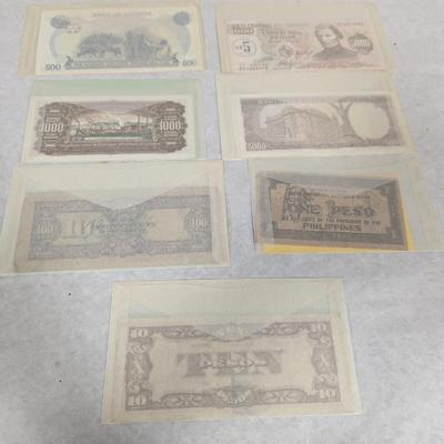 Foreign Banknotes Japanese/Philippine Philippine Gureilla Yugoslavia Uganda Uruguay Lot L